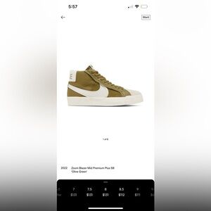 Nike zoom blazer SB in olive green